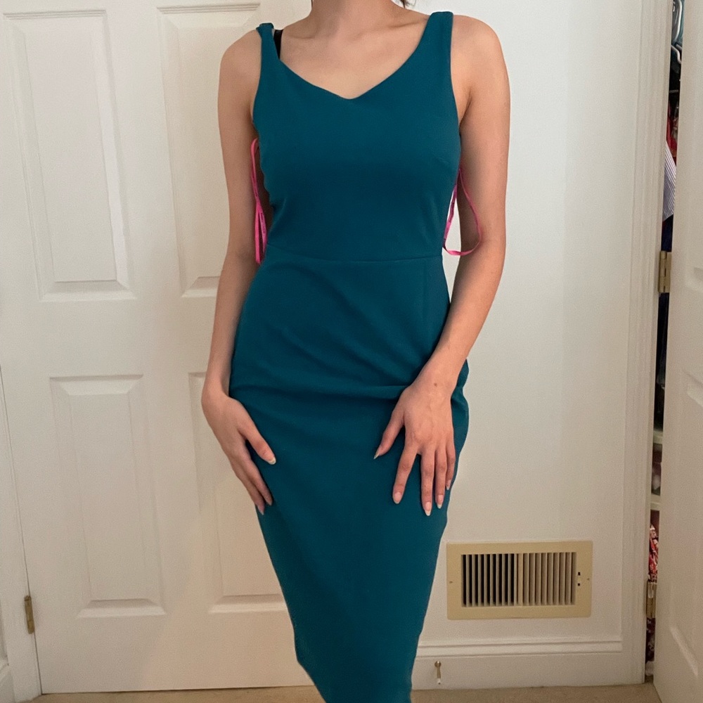 Betsey Johnson teal work/cocktail midi dress